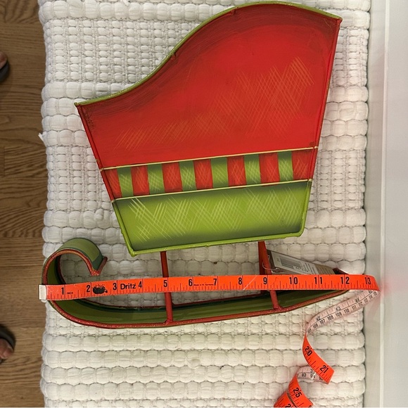 Red, Gold & Green Metal Santa Sleigh Tabletop Holiday Decor - Picture 14 of 15